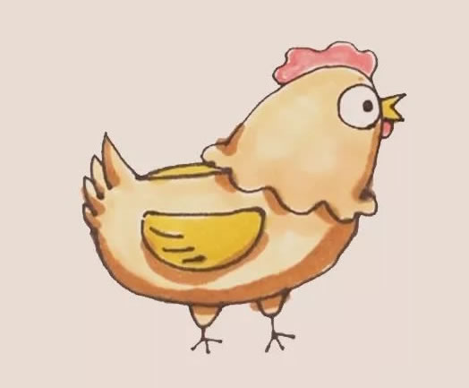 涂色的母鸡简笔画教程 涂色的母鸡简笔画教程