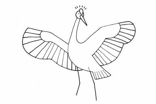 白鹤亮翅简笔画
