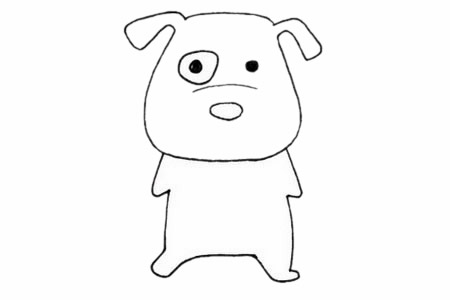 卡通斑点狗简笔画步骤教程