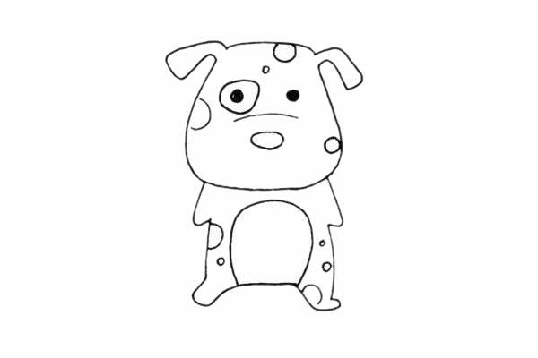 卡通斑点狗简笔画步骤教程