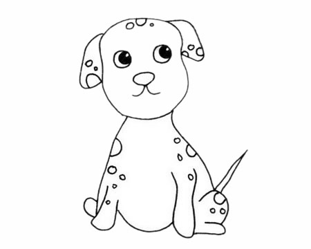 斑点狗儿童简笔画