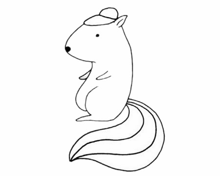 简单的臭鼬怎么画