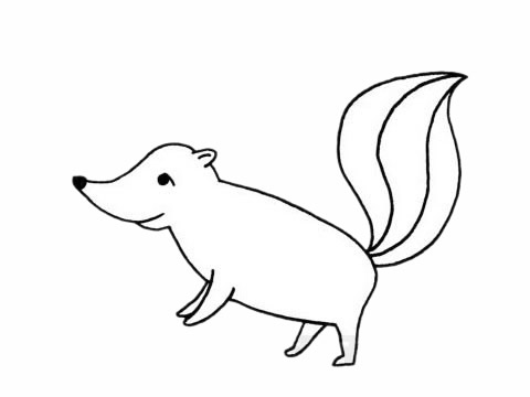 臭鼬怎么画最简单