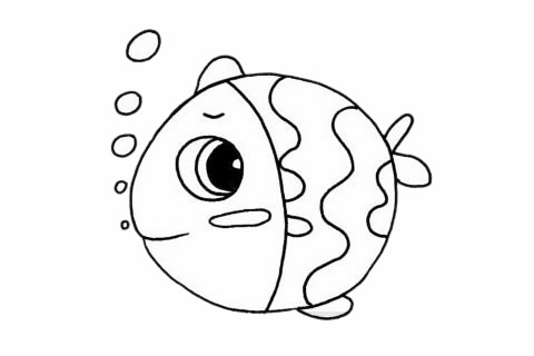 鲳鱼简笔画步骤教程