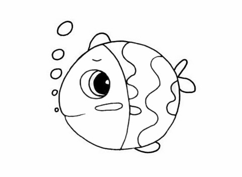 鲳鱼简笔画步骤教程