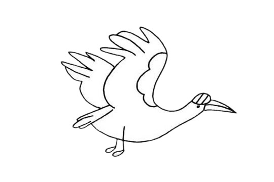 飞翔的鸨鸟简笔画