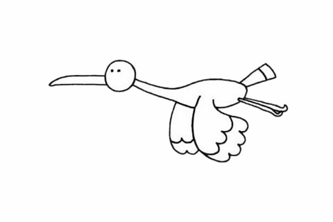 白鹤简笔画步骤教程