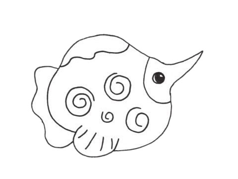 比目鱼儿童简笔画