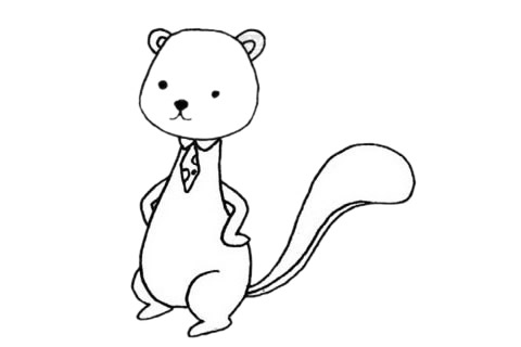 卡通貂的简笔画