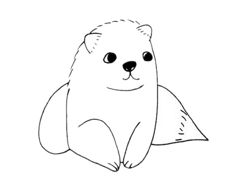 可爱的小貂简笔画