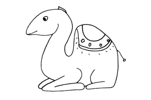 趴在地上的单峰驼简笔画