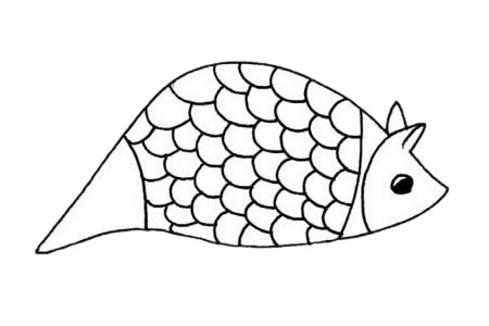 卡通穿山甲简笔画步骤教程