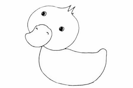 可爱的雏鸭简笔画步骤