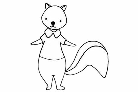 卡通臭鼬简笔画步骤教程