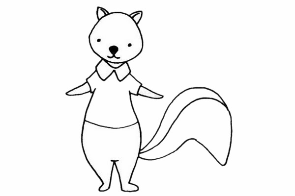 卡通臭鼬简笔画步骤教程