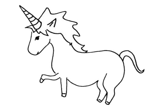 关于独角兽的简笔画