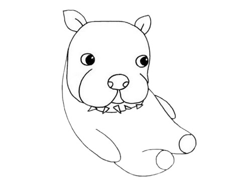 卡通的斗牛犬简笔画