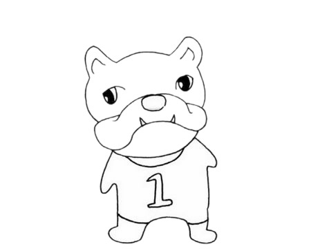 简单的卡通斗牛犬儿童画