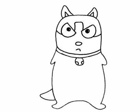 卡通哈士奇简笔画