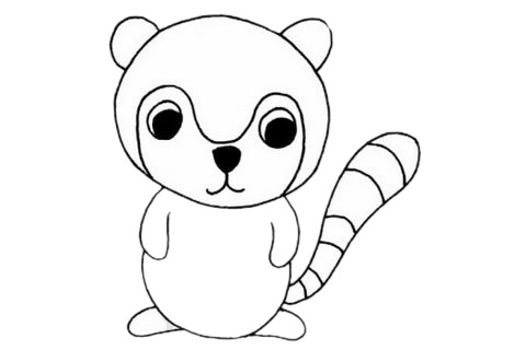 卡通狐猴简笔画步骤教程 卡通狐猴简笔画步骤教程