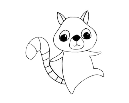 可爱的狐猴简笔画