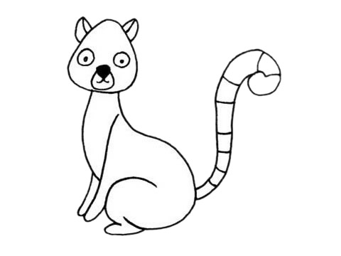 狐猴儿童简笔画