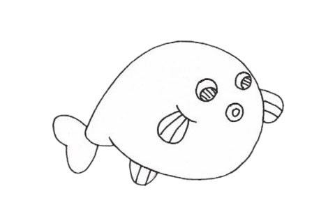 可爱的河豚简笔画教程