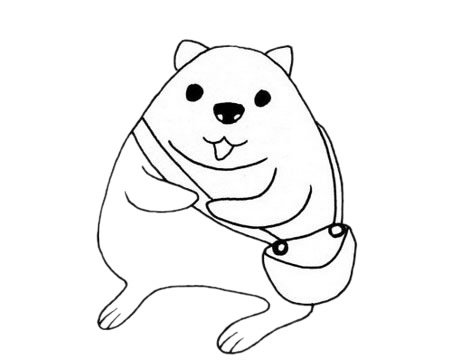 卡通的河狸简笔画