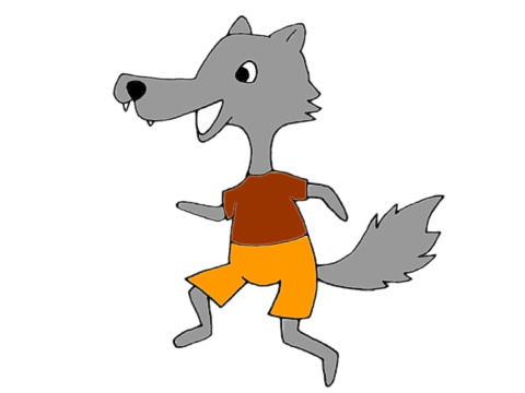 大灰狼卡通简笔画