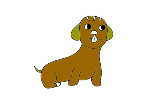 关于腊肠犬的简笔画