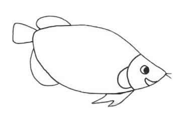 漂亮的龙鱼简笔画步骤
