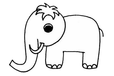 猛犸象简笔画步骤教程(猛犸象儿童简笔画)