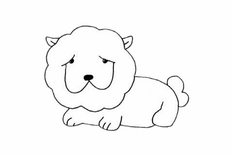 松狮犬简笔画步骤(松狮手绘)