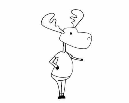 卡通驼鹿简笔画(驼鹿的画法)