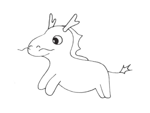 神兽麒麟儿童简笔画(画一条麒麟神兽)
