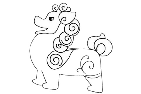 貔貅简笔画步骤教程(大貔貅简笔画)