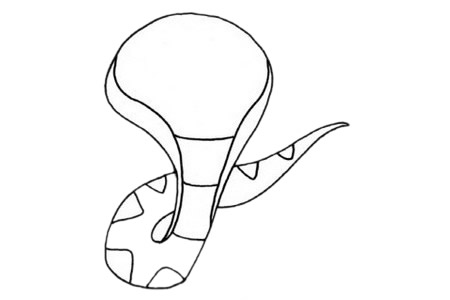 萌萌哒眼镜蛇简笔画步骤