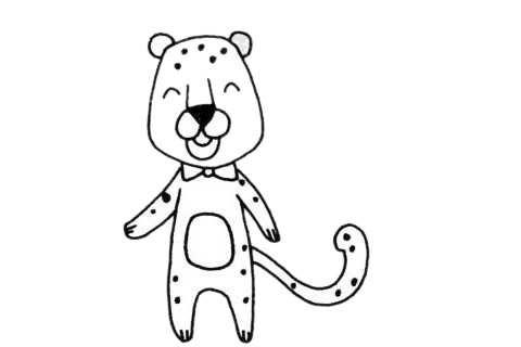 一组卡通豹子简笔画大全