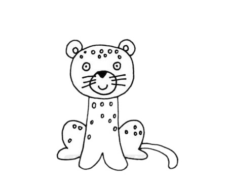 一组卡通豹子简笔画大全
