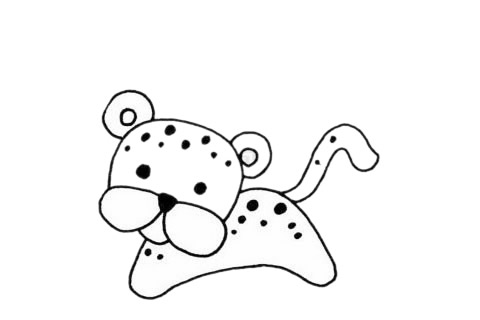 一组卡通豹子简笔画大全