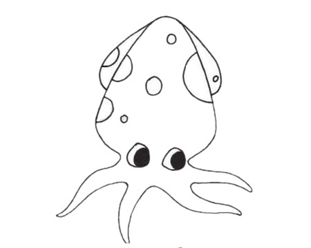 乌贼儿童简笔画(乌贼的画法简笔画带颜色)