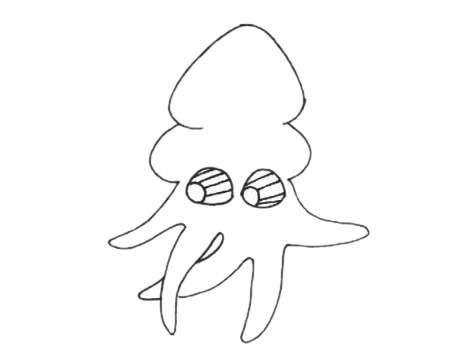 卡通的乌贼简笔画(乌贼 卡通)