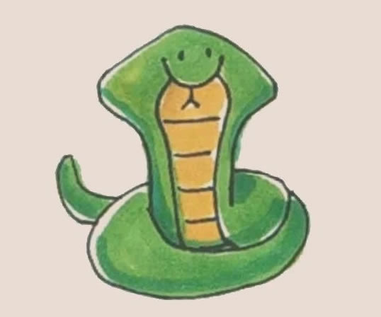 眼镜蛇简笔画步骤