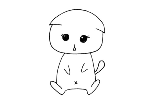 折耳猫简笔画步骤(折耳猫简笔画步骤简单)