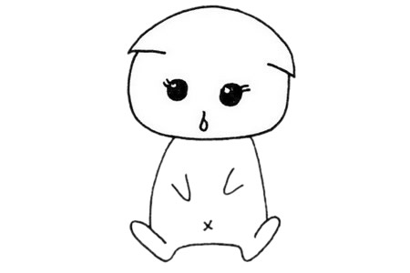 折耳猫简笔画步骤