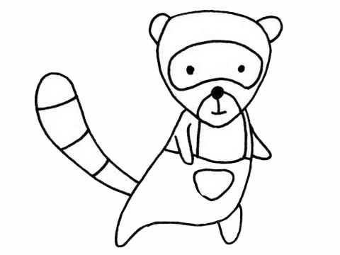 卡通小浣熊儿童简笔画(卡通小浣熊儿童简笔画图片)