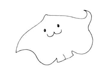 蝙蝠鱼简笔画教程