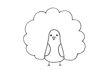 一步步教你画简单的孔雀