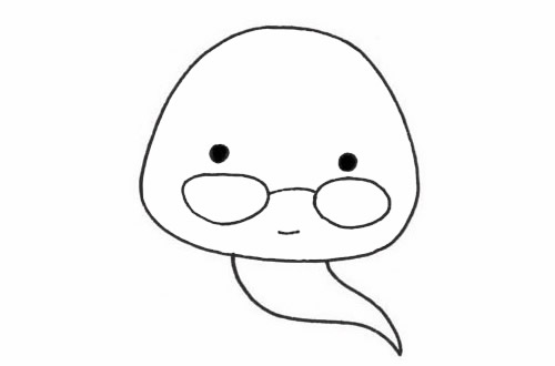 戴着眼镜的蝌蚪简笔画