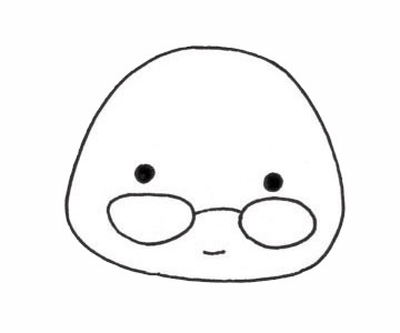 戴着眼镜的蝌蚪简笔画
